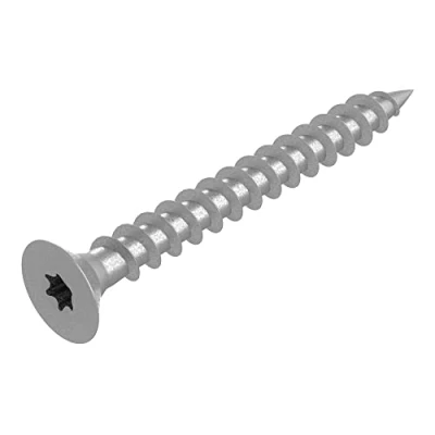 Image de SECCARO Lot de 250 vis à bois pour panneaux d&#039;aggloméré 3 x 30 mm, en acier inoxydable V2A VA A2, filetage complet, TX/six pans creux