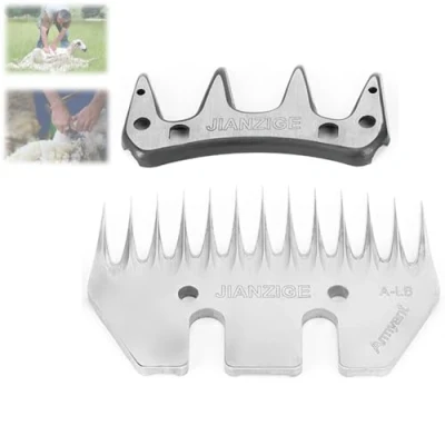 Image de Coupe de tondeuse à moutons, lame rasage nettoyage en acier inoxydable, pièce rechange cisaillement pour le toilettage moutons ou d&#039;autres animaux (lame droite 13 dents)