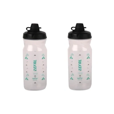 Image de ZEFAL Pack Sense Soft 65 No Mud Lot de Deux Bidons Velo et VTT Gourde Sport Souple Inodore Bidon Eau Sans BPA Tetine Silicone Translucide, 2 x 650 ml