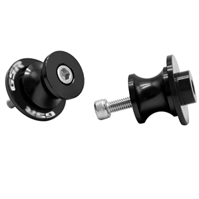 Image de MZ STORE 2pcs M8 Diabolos Bobines Vis du Bras Oscillant CNC Aluminium pour Suzuki GSR 400 600 750 1000 (Noir)