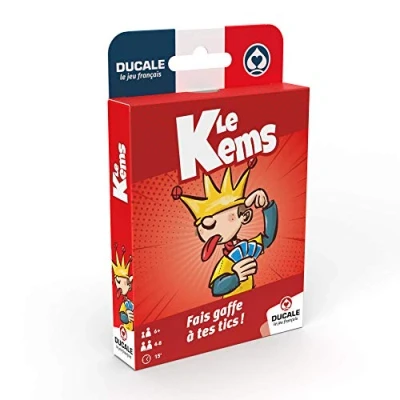 Image de La Ducale Kems Junior Jeu de Cartes Enfant et Famille 4 à 8 Joueurs Dès 6 Ans, Rouge, Bleu