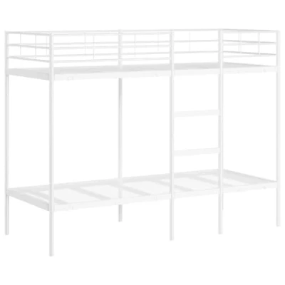 Image de vidaXL lit superposé sans Matelas Blanc 80x200 cm Acier, Cadre de lit, sommier, Meuble Chambre à Coucher, Mezzanine,