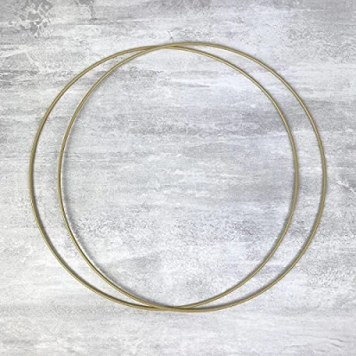 Image de Lot de 2 Cercles métalliques doré Ancien, diam. 30 cm pour Abat Jour, Anneaux epoxy Attrape rêves