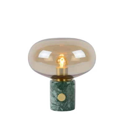 Image de Lucide Lampe à poser Charlize, vert marbré/ambre