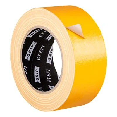 Image de GRIP Eventbasics Ruban adhésif en tissu jaune (jaune soleil) 50 mm x 25 m Gaffa Tape GT 571 Très forte adhérence professionnel pour le marquage, bricolage, la