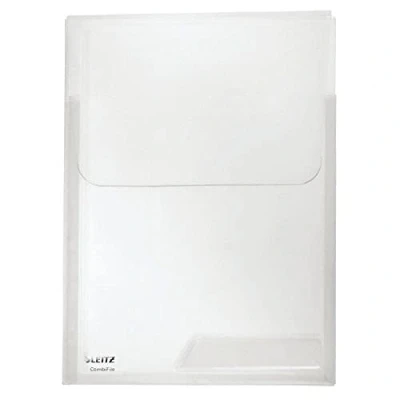 Image de Leitz CombiFile 47310002 Lot de 3 chemises extensibles format A4 pour plus capacité Transparent avec rabat finition brillante protéger le contenu 0,18 mm