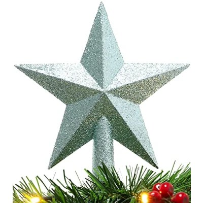 Image de Christmas Concepts® 20cm Glitter Tree Top Décoration Étoile Topper de Sapin Noël (Vert Menthe)