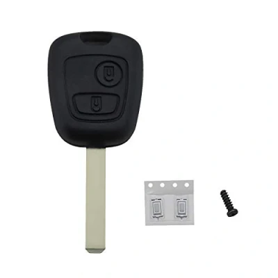 Image de Boîtier Porte clés 2 Boutons avec Interrupteurs Tactiles à Lame Non Coupée Compatible pour Xsara Picasso Berlingo C1 C2 C3 C4 C6 Remote