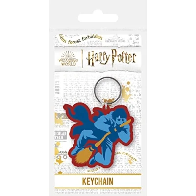 Image de Pyramid International Porte clés Harry Potter en caoutchouc avec tirette de fermeture éclair ou breloque sac à dos (motif Seeker Hary) Produit officiel, 4.5 x 6cm