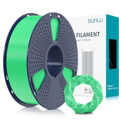 Image de SUNLU Filament PLA+ 1.75mm, PLA plus pour imprimante 3D, résistant,Neatly Wound, 1kg Précision +/ 0.02mm,Vert