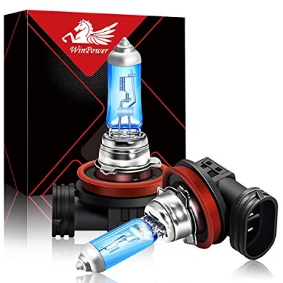Image de WinPower H8 Halogène Ampoules de phare 100W 5000k Blanc chaud Lampe 12V Auto Voiture Feux brouillard Feu position DRL Ampoule, 2 pièces