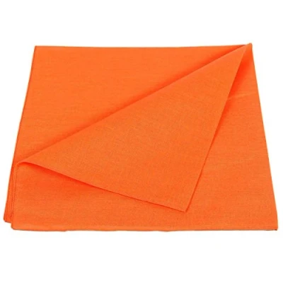 Image de PURECITY© Bandana Original Paisley Coton Foulard Qualité Supérieure Unité Lot de 6 12 52cm x 52 cm Tendance Accessoire Mode Nouvelle Collection (25# Orange uni)