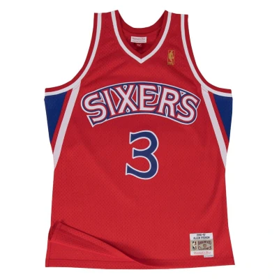 Image de Mitchell &amp; ness Maillot NBA swingman Allen Iverson Philadelphie Sixers Hardwood Classics Rouge taille XL