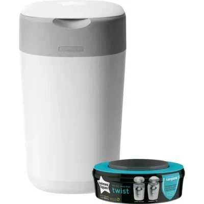 Image de Tommee Tippee Poubelle à Couches Twist &amp; Click Sangenic TEC, Contient Jusqu’à 30 Couches, Protection Anti Odeur et Germe