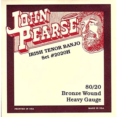 Image de John Pearse Strings® 2020H Jeu de Cordes pour Irish Tenor Banjo 80/20 Bronze wound Heavy Gauge