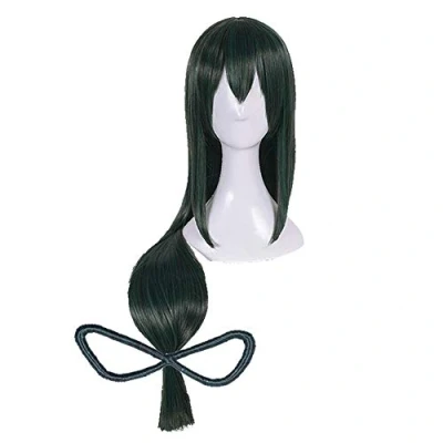 Image de OSIAS Perruque Anime Cosplay, de Fête d&#039;Halloween, Un Filet à Cheveux Gratuit(Asui Tsuyu)
