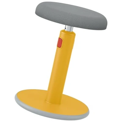 Image de Leitz Tabouret Assis Debout Ergonomique, Pivotant &amp; à Bascule, Hauteur Réglable de 46 79 cm, Chaise / Siège Bureau, Gamme Ergo Cosy, Jaune, 65180019