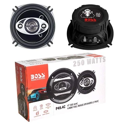 Image de 2 Haut PARLEURS Compatible avec Boss Audio Systems PHNATOM Series P45.4C coaxial 4 Voies 10,00 cm 100 mm 4&quot; 125 Watts rms 250 Max 93 DB ohm Suspension Gomme, la Paire