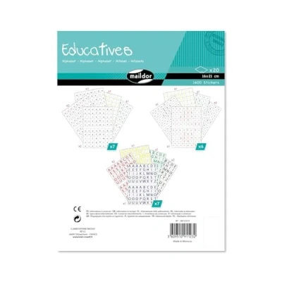 Image de Maildor AE123O GOMMETTES EDUCATIVES 20 planches 16x21 cm ALPHABET (1 600 stickers)