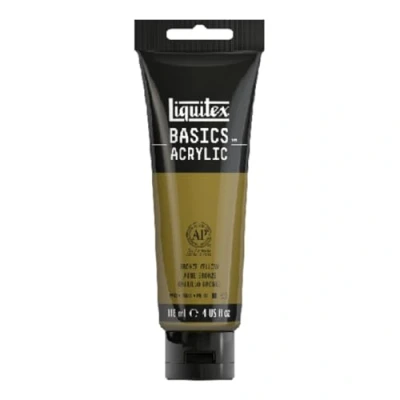 Image de Liquitex 8870049 Basics peinture acrylique, artistique monopigmentée, résistante à la lumière, qualité archive, finition satinée, tube de 118 ml Jaune Bronze
