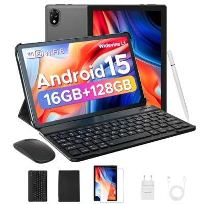 Image de DOOGEE U10 Tablette avec Clavier Android 15 [2025], 16GB RAM+128GB ROM(2TB TF) Tactile, WiFi 6 10 Pouces, 2.0 GHz, Batterie 5060mAh, BT 5.0, Caméra 8MP+5MP, Gris