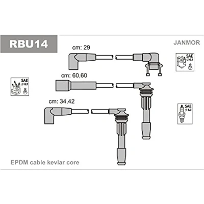 Image de JANMOR RBU14 Jeu De Fils d&#039;Allumage RENAULT: CLIO 1, 19 II 3/5 portes, I portes