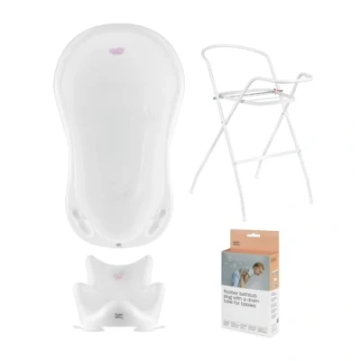 Image de Hylat Baby Set : Baignoire pour bébé avec support, siège de bain et vidange Certificat TÜV Rheinland Collection Lite