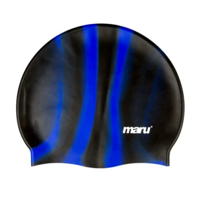 Image de Maru A4411 Bonnet de natation unisexe Noir/bleu Taille unique