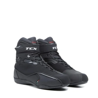 Image de TCX Zeta Waterproof Moto pour Hommes, Sportives et Imperméables, Chaussures Adaptées à Un Usage Urbain, Tige en Microfibre, Fermeture par Lacets Velcro, Noir, 41 EU