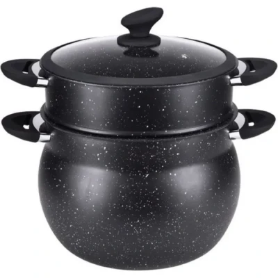 Image de ROYALTY LINE Couscoussier 15l Imitation Pierre Tous Feux Dont Induction Noir