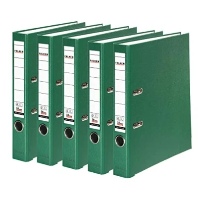 Image de Falken Lot de 3 ou 5 classeurs en plastique Polypropylène 5er Pack schmal vert