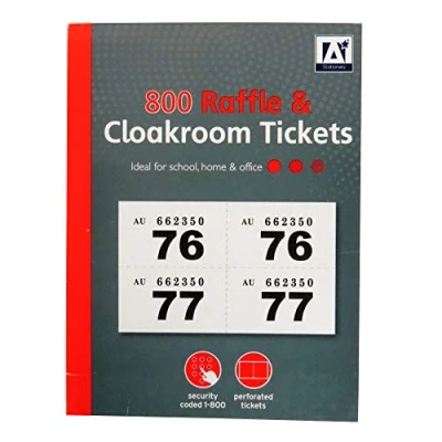 Image de Design Group Carnet de tickets vestiaire et tombola numéroté 1 à 800 code sécurité