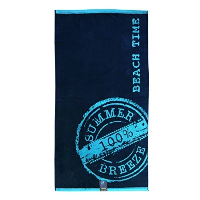 Image de Serviette de plage Jilda tex Mandala 90 x 180 cm, Coton, Bleu