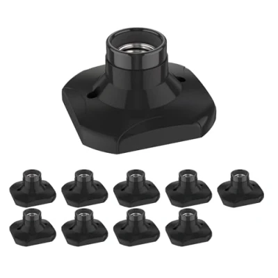 Image de ledscom.de 10 pièces plafonnier/douille de lampe ELEKTRA, porcelaine, noir, 1x E27 max. 60W
