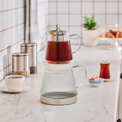 Image de Karaca Keops Théière en verre borosilicate 2500 ml Résistant aux températures Convient pour chauffe thé