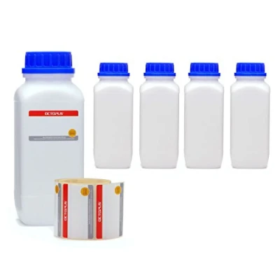 Image de 5x 1000 ml flacons à col large avec bouchon visser, produits chimiques, de laboratoire