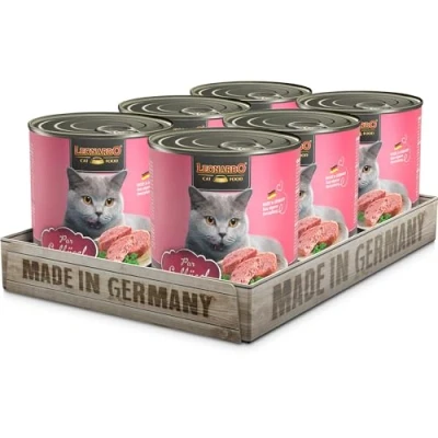 Image de LEONARDO Nourriture Humide [6x800g Pure volaille] sans céréales pour Chats complète en boîte
