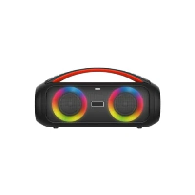Image de WE Enceinte de soirée BT RMS 26W, lect USB/Micro SD, Aux in, Micro Radio FM, 4500mAh, IPX5, Jeu lumière, poignée Transport, télécommande Inclus