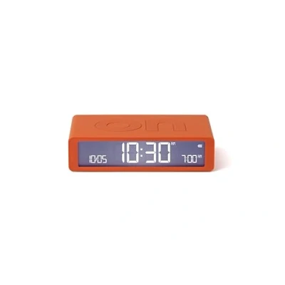 Image de Lexon Flip Classic réveil Matin Lumineux, réversible avec Faces on Off et Fonction Snooze, à écran LCD Lumière Tactile, Rechargeable par USB C Orange