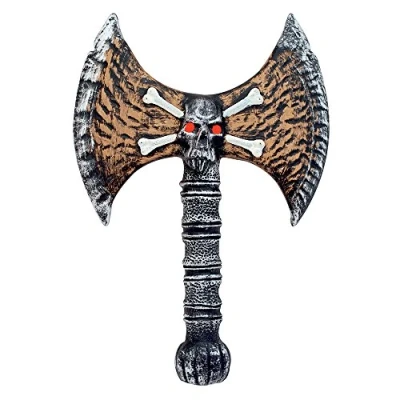 Image de Bristol Novelty Hache de Viking avec crâne 33 cm, BA955, Multicolore, Taille Unique