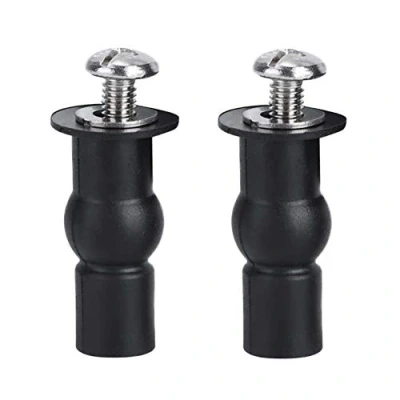 Image de Abattant WC Fixations Charnières, 2 pièces Store Charnières Trou de Fixation Extensible Caoutchouc Vis Convient à Toutes Les Toilettes (noir)