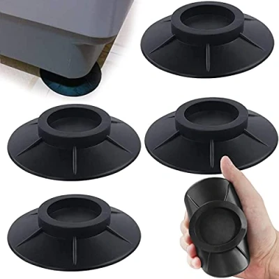 Image de mohito Coussinets de Machine à Laver, 4Pcs pour Pieds Laver Tapis Anti Vibration Amortisseurs en Caoutchouc Sèche Linge Noir
