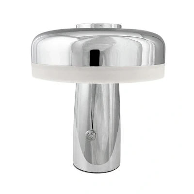 Image de Dyberg Larsen Lampe à poser LED rechargeable Porter, chrome, hauteur 16 cm