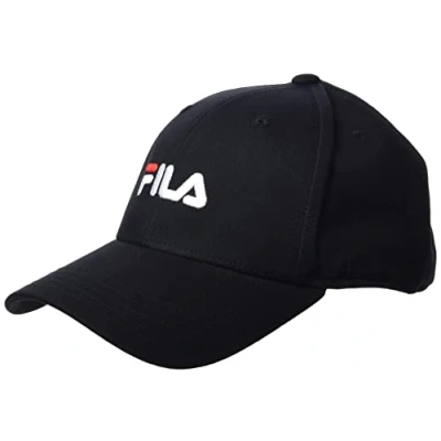 Image de FILA Brasov 6 Panel with Linear Logo Strap Back Casquette de Baseball, Noir, Taille Unique Mixte