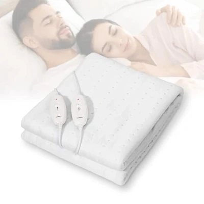 Image de Todeco Surmatelas Chauffant Double Électrique, 160x140cm, 120W Chauffe Matelas XXL pour 2 Personnes, éléments de Commande, avec 3 Niveaux température, Lavable