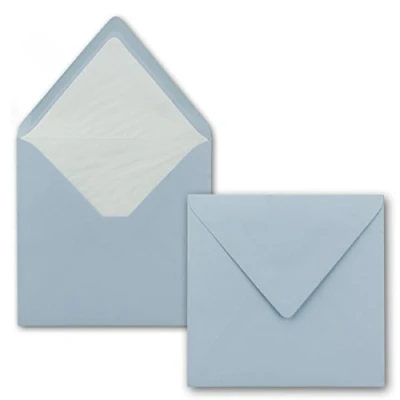 Image de FarbenFroh de GUSTAV NEUSER 50x enveloppes carrées 16 x cm bleu clair (bleu) avec doublure en soie blanche sans fenêtre et colle humide pour cartes d&#039;invitation po