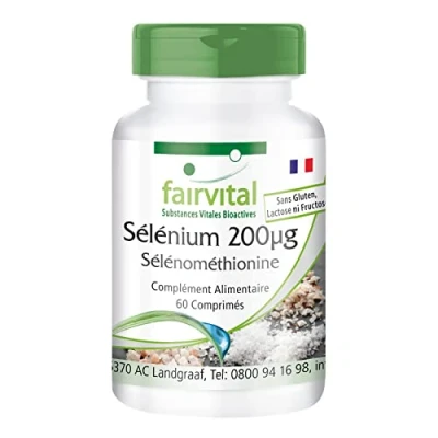 Image de Fairvital Sélénium 200mcg sous forme de Sélénométhionine 2 mois cure Hautement dosé 60 comprimés