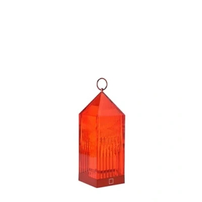 Image de Kartell Lantern, Lampe de Table, Rouge, avec Variateur Lumière
