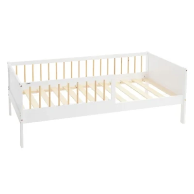 Image de Lit d&#039;enfant ML DESIGN 80x160 cm Bois de pin Sommier à lattes inclus Protection antichute
