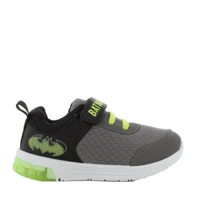 Image de Leomil Basket Lumineuse Batman Garçon et Fille 2 à 8 Ans, Baskets pour Enfant avec LED Superhéro 28 EU, Chaussures Fermeture Scratch, idéal l&#039;École, Gris